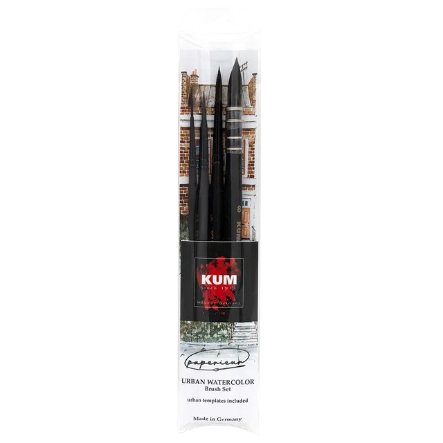 kum-x-paperieur-urban-watercolor-pinselset-4-faded-pinsel-vorlagen image 1