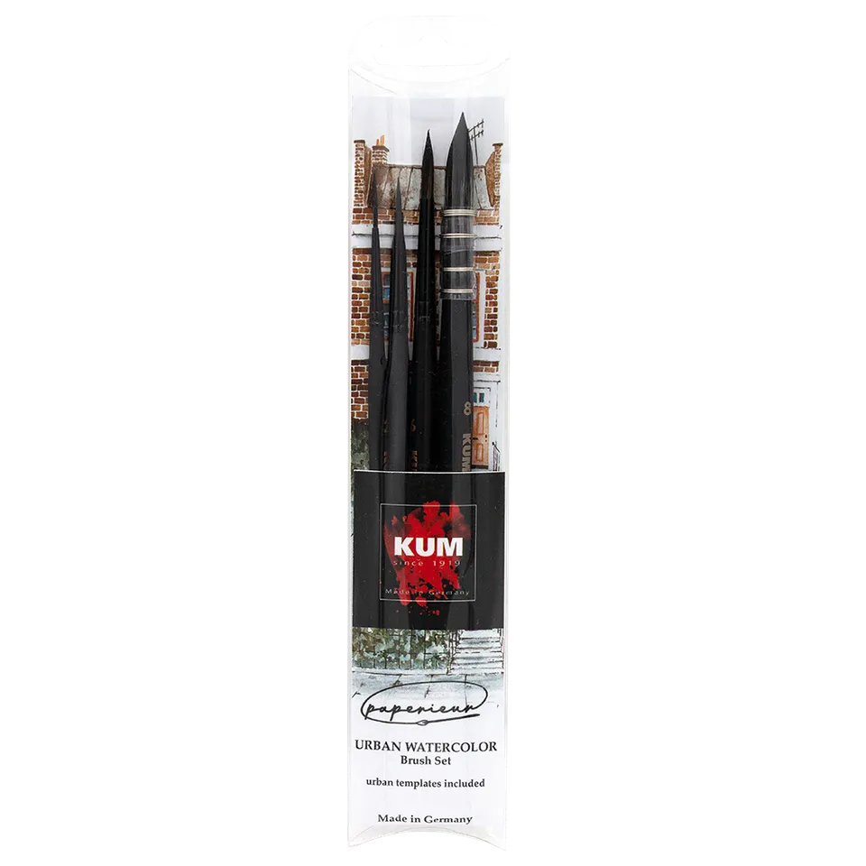 kum-x-paperieur-urban-watercolor-pinselset-4-faded-pinsel-vorlagen image 1