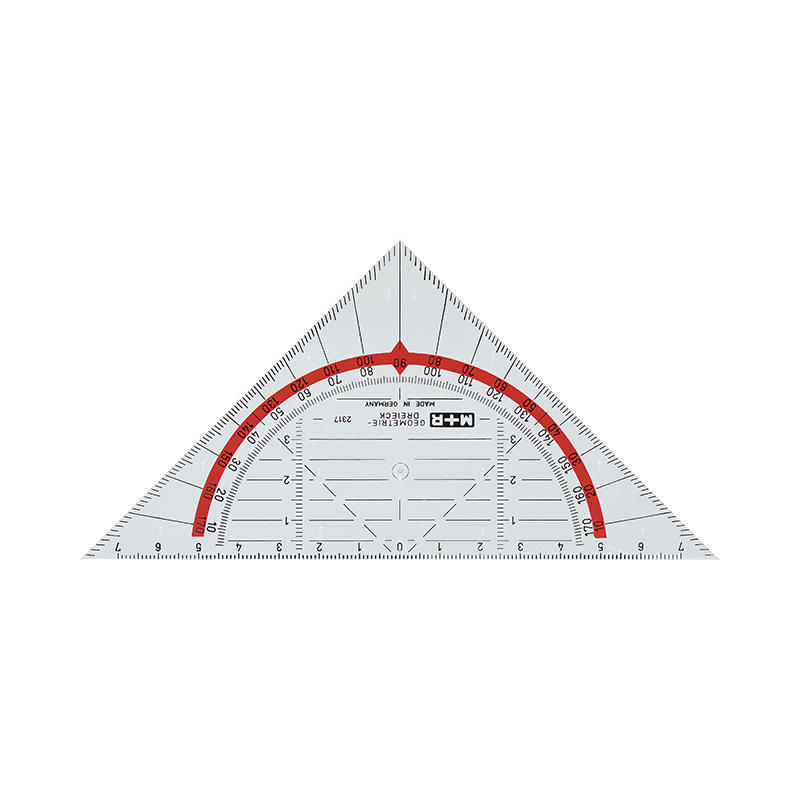 m-bius-ruppert-geometriedreieck-16-cm-geometrie-dreieck-rot-hinterlegt image 1