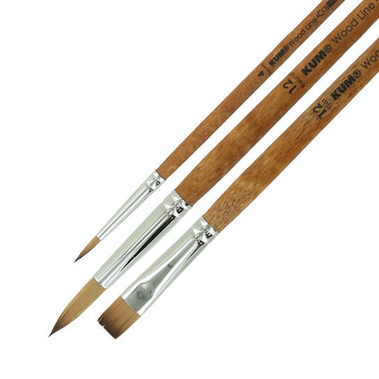 kum-wood-line-acryl-set-3-pinsel-basic-set image 1