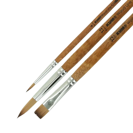 kum-wood-line-acryl-set-3-pinsel-basic-set image 1