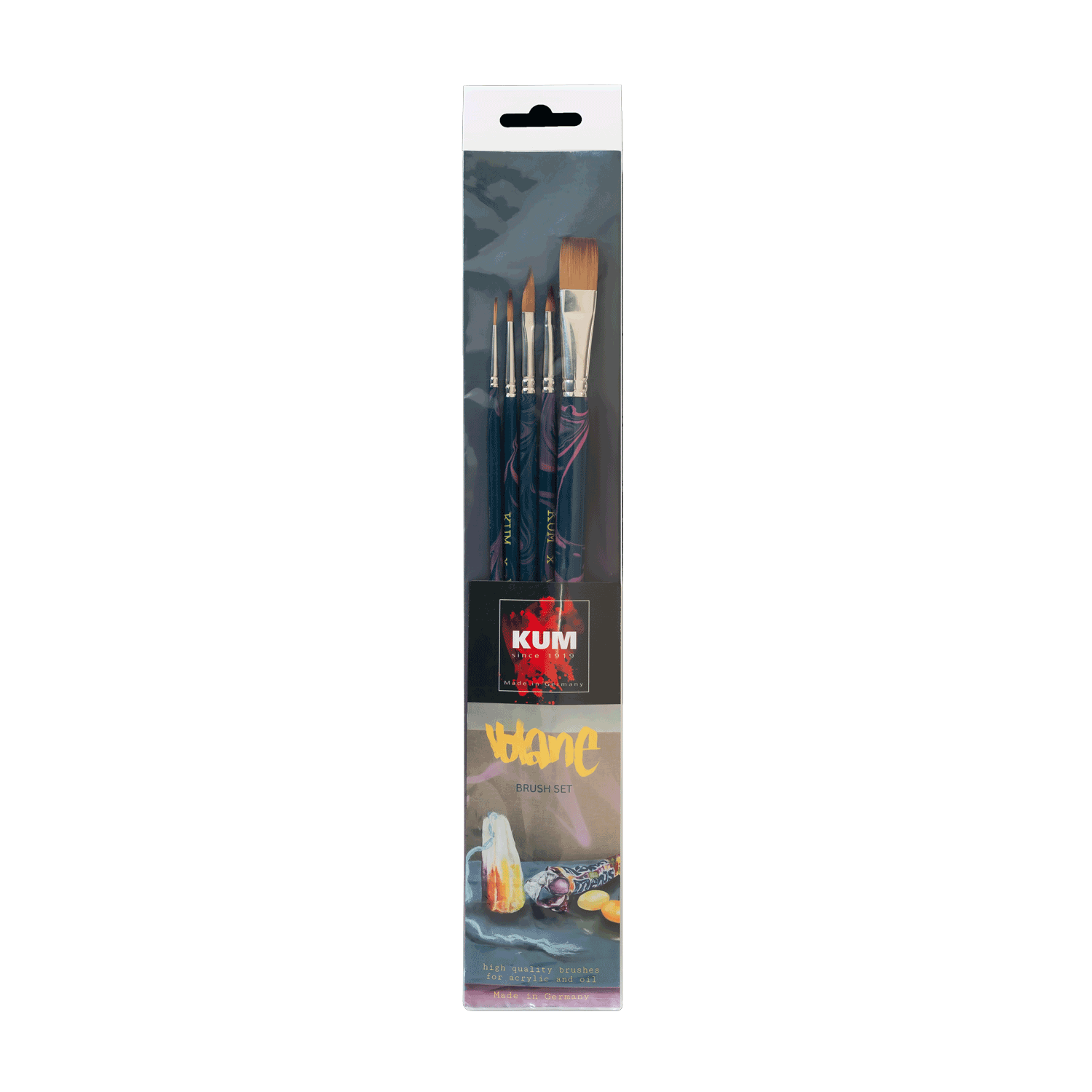 kum-x-volane-brush-set-5-langstiel-pinsel-f-r-acryl-und-l image 1