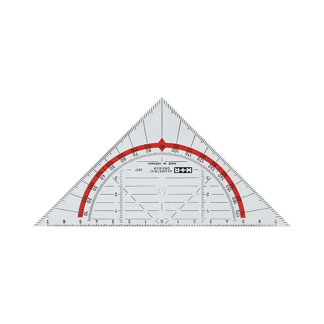 m-bius-ruppert-geometriedreieck-16-cm-geometrie-dreieck-rot-hinterlegt image 1