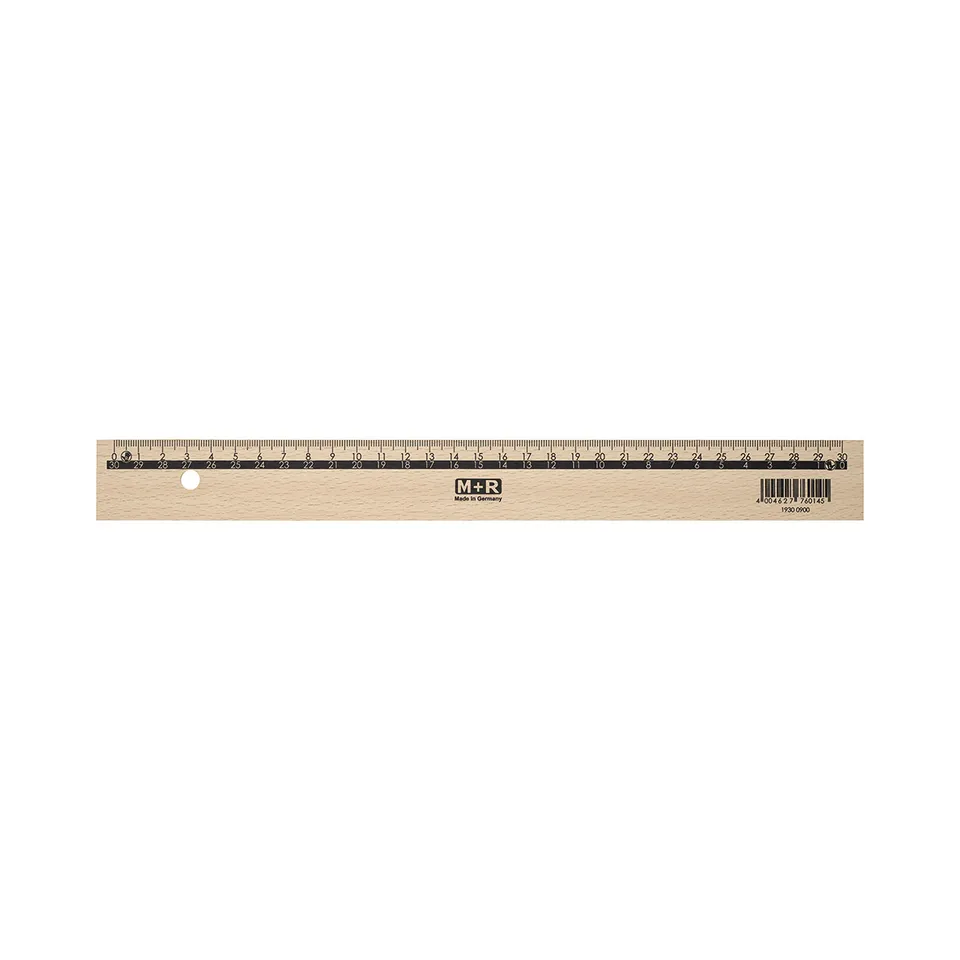 m-bius-ruppert-doppelskala-holzlineal-30-cm-mit-metalleinlage image 1