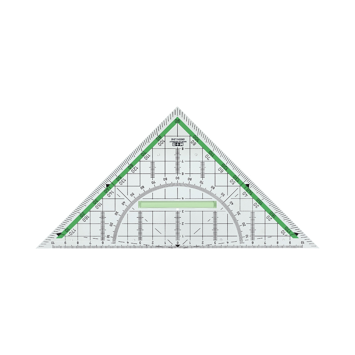 m-bius-ruppert-green-line-zeichendreieck-20-cm-bio-werkstoff-mit-griff-im-etui image 1
