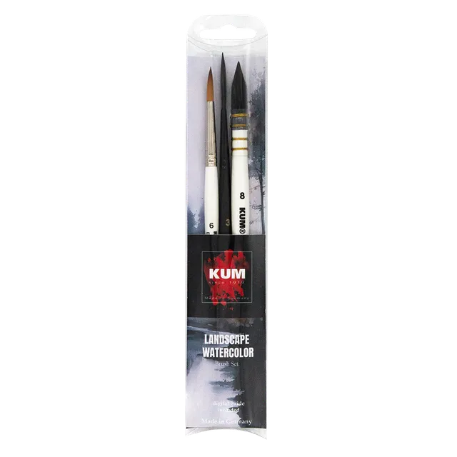 kum-landscape-watercolor-brush-set-memory-point-faded-french-aqua image 1