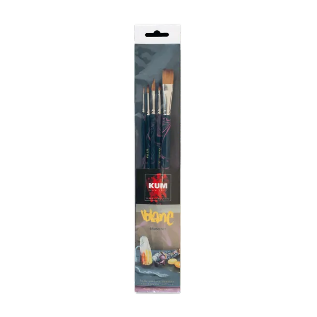 kum-x-volane-brush-set-5-langstiel-pinsel-f-r-acryl-und-l image 1