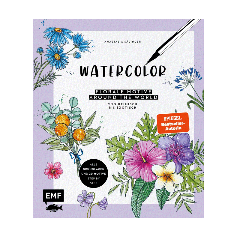 kum-watercolor-buch-floral-motifs-around-the-world-hardcover image 1
