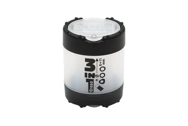 kum-3-in-1-doppelanspitzer-radiergummi-mit-beh-lter image 1
