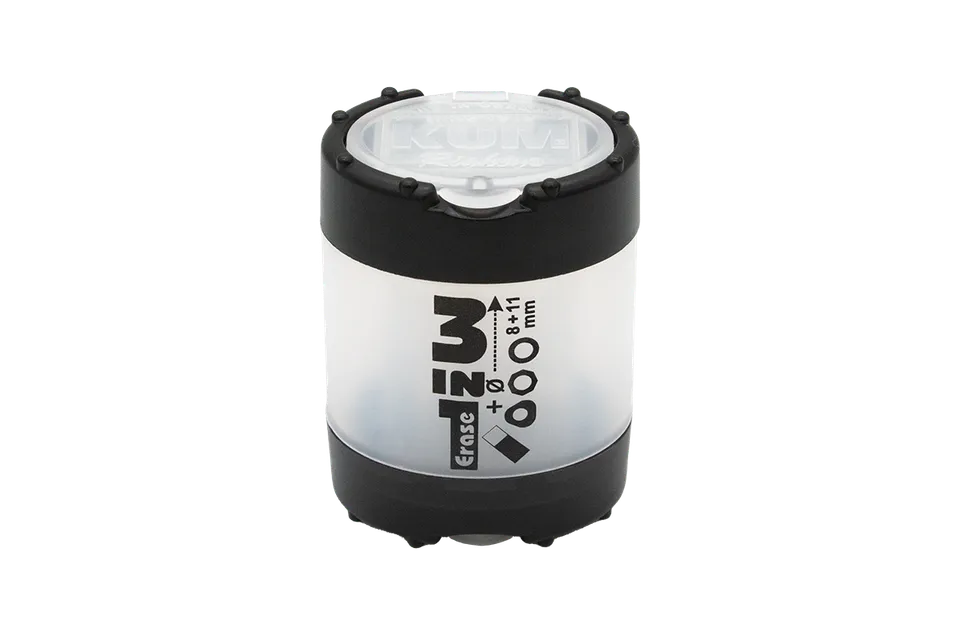 kum-3-in-1-doppelanspitzer-radiergummi-mit-beh-lter image 1