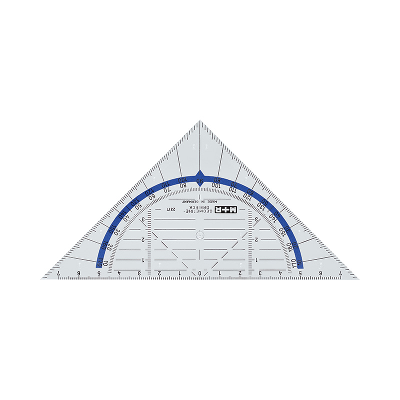 m-bius-ruppert-geometriedreieck-16-cm-mit-gegenl-ufiger-grad-skala image 1