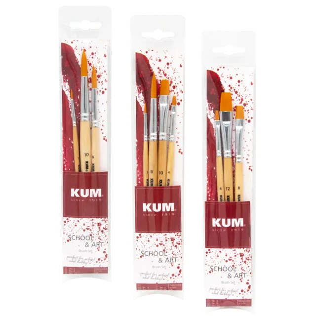 kum-school-art-pinsel-set-synthetik-rund-und-flachpinsel image 1