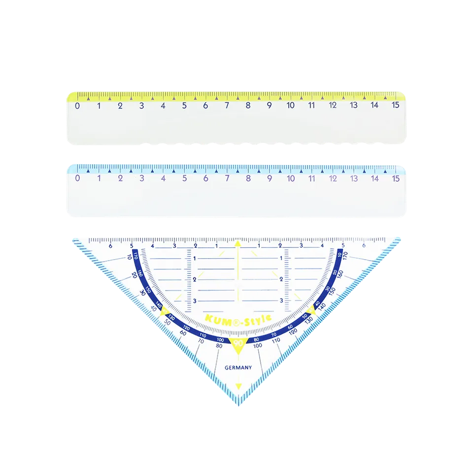 kum-style-lineal-15-cm-und-geodreieck-16-cm-set image 1